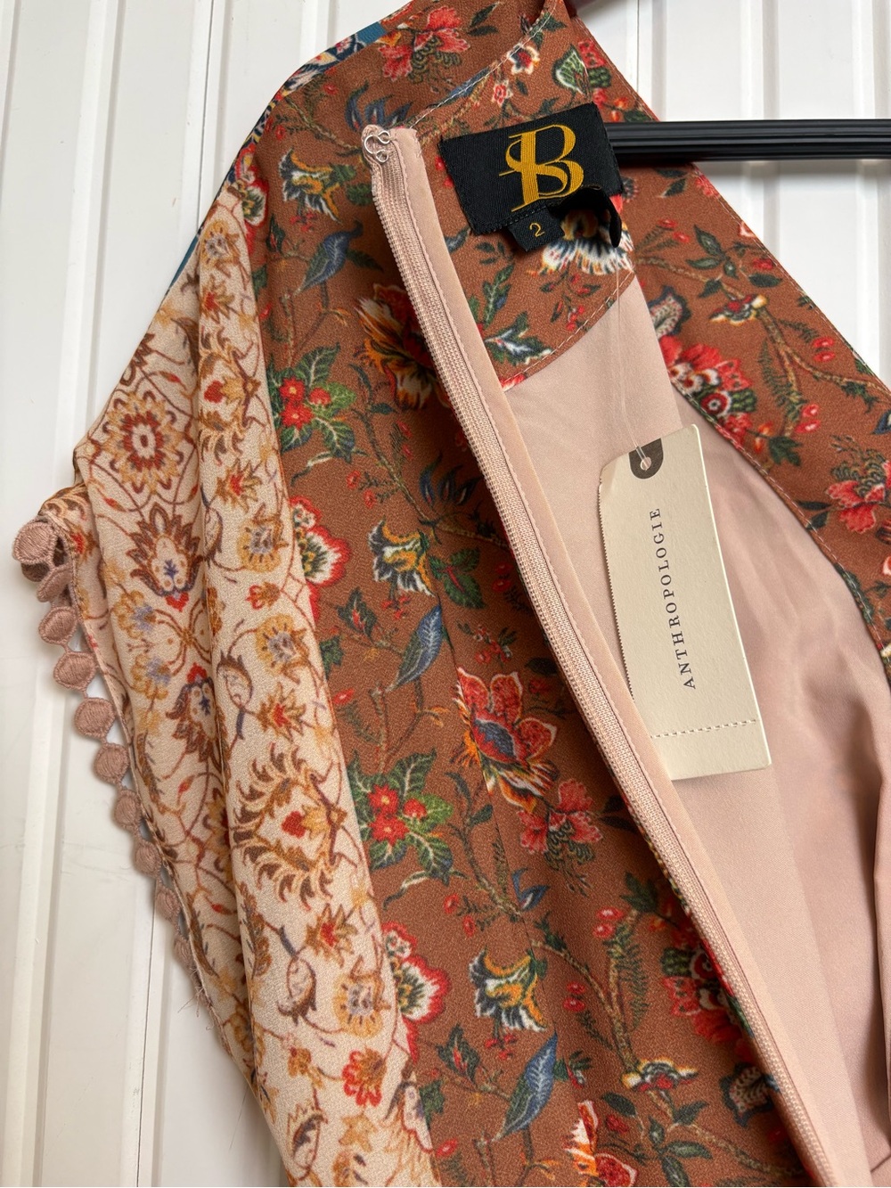 NWT Sachin Babi Patchwork Bohemian Dress 2 Floral Peasant Cottagecore Hippie - Picture 8 of 15